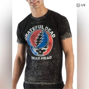 NWT Grateful Dead Head Tee Stonewash Black Shirt Men’s Size Medium●